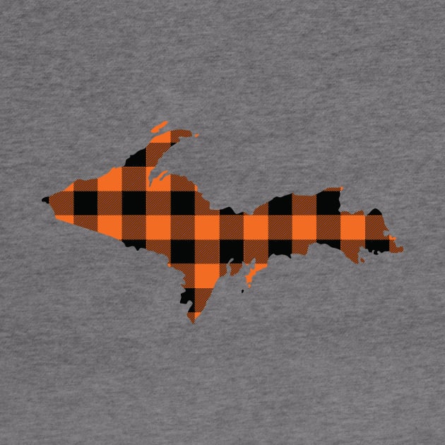 Upper Peninsula of Michigan Blaze Orange Flannel by DoctorWatsonDesigns